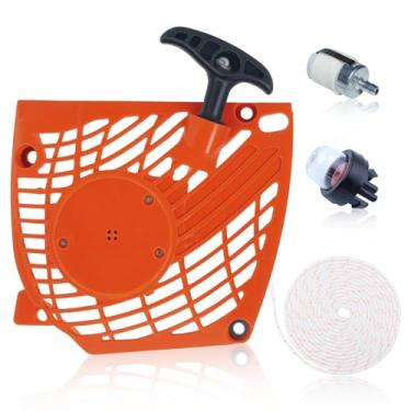 Imagem de Hyceker Conjunto de arranque de recuo CS370 CS400 para peças de motosserra Echo CS-370F CS-400 CS-400F CS-420ES, conjunto de arranque CS-370, arranque de recuo CS 400 com corda de arranque de cabo de