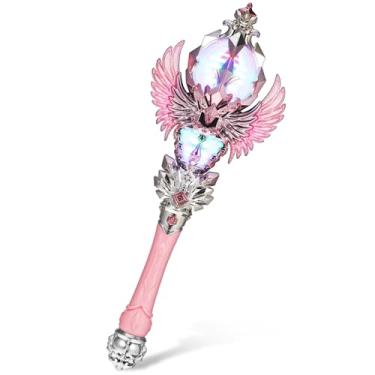 Imagem de Toyvian Varinha De Floco De Neve Iluminada: Varinha De Fada Com Leds E Som De 3 A 7 Anos - Lembrancinhas De Cosplay De Halloween Adereço De Aniversário Rosa