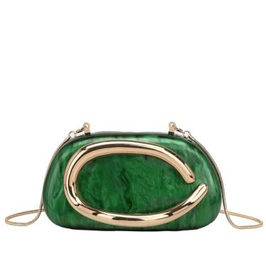 Imagem de Buric Bolsa clutch de acrílico para mulheres, marmorizada, noite, casamento, bolsa de acrílico para festa, formatura, coquetel, Verde A
