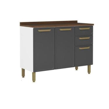 Imagem de Gabinete de Cozinha Modulado c/ Tampo Bella c/ 3 Portas e 2 Gavetas 12