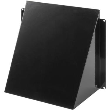 Imagem de Tampa de ventilação de aço galvanizado preto de 20 cm x 20 cm - Defletor de chuva de escapamento/entrada de duto - Proteção à prova de intempéries para sistemas de ventilação aberta - Exaustor de