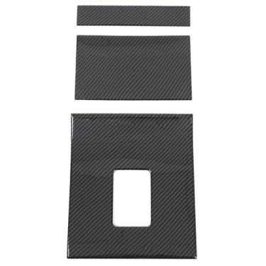 Imagem de PIUGILH Capa para console central compatível com Land Rover Range Rover Velar/Evoque 2024 2025 2026 acessórios interiores, cor de fibra de carbono, 3 peças