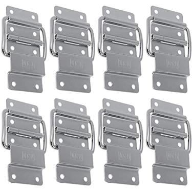 Imagem de Bitray Puxadores de aço inoxidável para caixa de ferramentas de elevação de porta com parafusos, caixas de ferramentas de suporte de dobradiças de armário (8 peças)