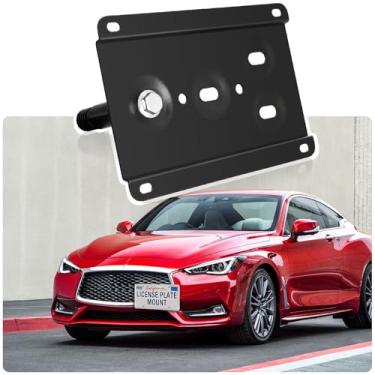 Imagem de Suporte de placa de licença antifurto compatível com Infiniti G35 G37 Q60 2014-2014, Q50 2007-2018, Nissan GT-R 2013-2018 e Nissan 370Z 2013-2018, kit de montagem com gancho de reboque frontal sem