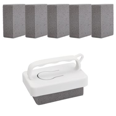 Imagem de BOXOB 6 Peças Bloco de Limpeza de Piscina Com Alça, Pedra-Pomes Piscina Tijolo Limpeza Churrasco Pedras Removedoras Manchas para Banheiro, Cozinha, Pia Spa, Ladrilho, Rejunte Concreto