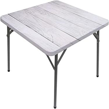 Imagem de CESGFC Toalha de mesa de madeira, estampa de textura de prancha de madeira, borda elástica, capa de mesa de jantar interna/externa, adequada para mesa quadrada de 89 cm x 89 cm