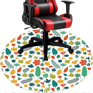 Imagem de Tapete de cadeira de escritório com flores, textura de flor, tapete de cadeira de mesa para piso de madeira de escritório doméstico, protetor de piso de pilha baixa multiuso, redondo, 99 cm