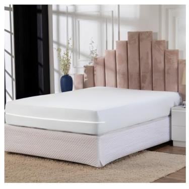 Imagem de CAPA COLCHÃO MALHA GROSSA KING Altura Zíper 100% algodão (branco)