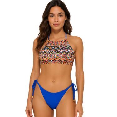 Imagem de Biquíni Feminino Cropped Com Calcinha Levanta Bumbum, e Amarra lateral