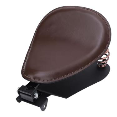 Imagem de Generic Motocicleta Solo Solo Faux Leather Neoprene Kit de Suporte de Mola, Sela de Placa de Base de Aço, Assento de Motocicleta retrô para Motocicletas retrô, para Motocicletas de (Marrom)