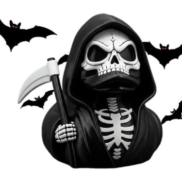 Imagem de Patos Góticos,Estatueta de Horror Segurando Foice | Ornamento Gótico para Decoração de Casa, Estante, Carro e Exposição de Dia das Bruxas
