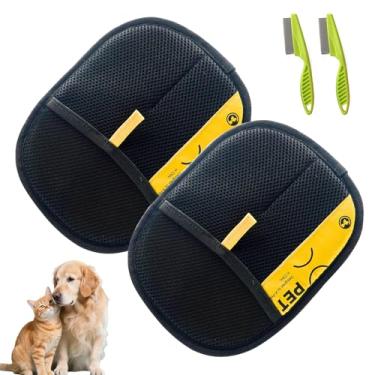 Imagem de Luva de remoção de pelos de animais de estimação para gatos e cães, luvas eletrostáticas para remoção de pelos de animais de estimação, luvas eficientes para cuidados com pente de cabelo, removedor de