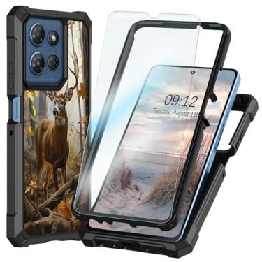 Imagem de Capa para Motorola Moto G Stylus 5G 2025 com protetor de tela, proteção total à prova de choque de grau militar, amortecedor de silicone e parte traseira rígida de policarbonato para Moto G Stylus 5G