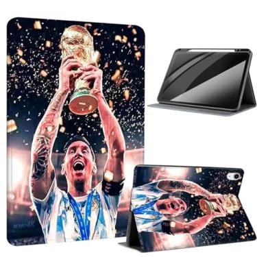 Imagem de ZERMU Capa para iPad (A16) 11ª/10ª geração 28.9 cm (2025/2022), Messi #10 Argentina Soccer capa magnética à prova de choque [hibernar/despertar automático] com porta-lápis