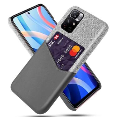 Imagem de Capa para Xiaomi Redmi Note 11 5G,Tela e tampa de couro PU,Antideslizante,360°cobertura completa à prova de choque com 1 slot de cartão atrás,Prevenção de queda-Gray