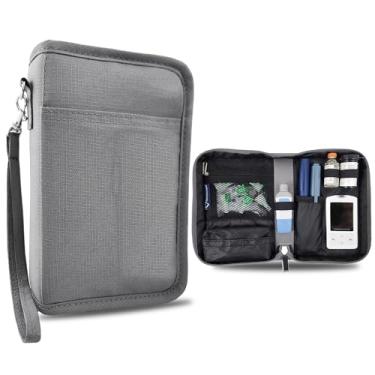 Imagem de Case Concepts - Estojo Para Suprimentos De Diabetes, Armazenamento Portátil E Organizador Medidor Glicose, Insulina, Acessórios Compactos (Cinza Glaciar)