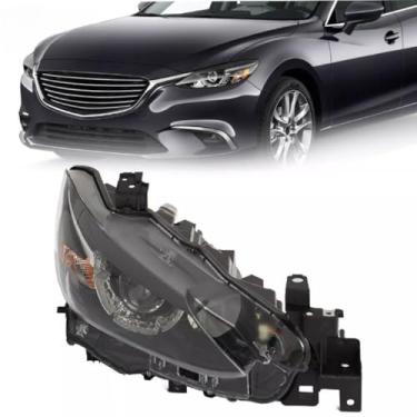 Imagem de Lâmpada de neblina esquerda direita LED luz diurna frontal LED conjunto de farol lâmpada de canto ampla compatível com MAZDA 6 2016-2017 (direita)