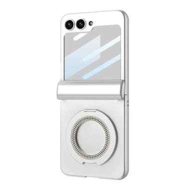 Imagem de LTLMYDAM Capa ultrafina para Samsung Galaxy Z Flip 7, capa elegante com suporte de anel, protetor de tela, tudo incluído, dobradiça magnética, capa antiqueda, branca, flip 7