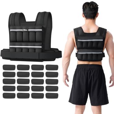 Imagem de M Mike Sport Colete masculino com peso ajustável de 9 kg/13,6 kg de peso corporal 20 em 1 colete de peso de ajuste rápido para mulheres, equipamento de treino para corrida de treinamento de força, 9
