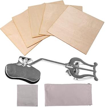 Imagem de Yibuy 6 peças de clipe de partitura de lira de metal para trompete com folha de cortiça de 1,5 mm