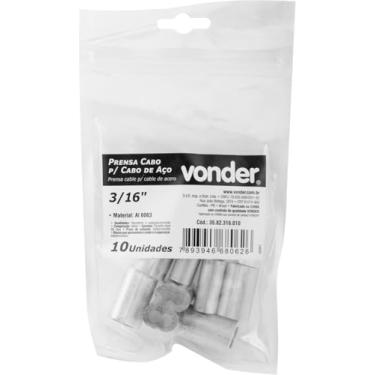 Imagem de Prensa Cabo p/Cabos de Aço de 3/16'' com 10 peças Vonder