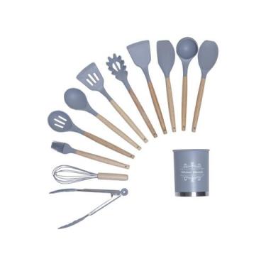 Imagem de Conjunto Utensílios Silicone 12 peças Cinza - Uny Home