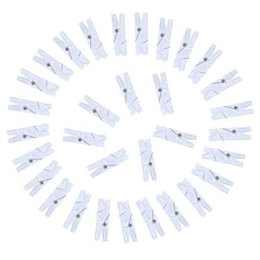 Imagem de 200 clipes de fotos, mini clipes de plástico transparente de papel transparente, mini alfinetes de roupas para fotos de luzes de fadas (200)