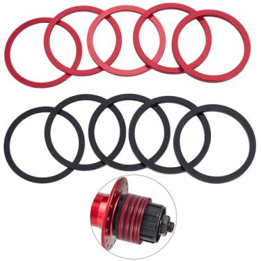 Imagem de NICENEEDED 10 peças 1/1,5/2/2,5/3 mm espaçador de cassete de bicicleta, 7 8 9 10 11 velocidades arruela de suporte inferior de bicicleta, arruela de cubo de volante de liga de alumínio