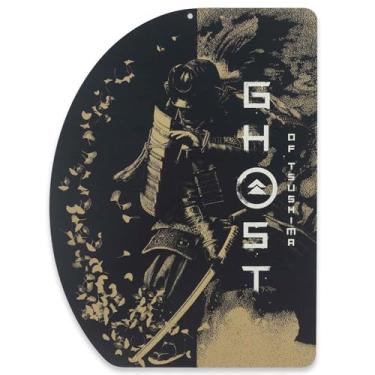Imagem de Placa de metal Sony Ghost of Tsushima - decoração de parede Samurai Warrior para quarto ou sala de jogos