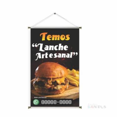 Imagem de Banner pronto Hambúrguer BA 221 medida 45x70 cm arte pronta
