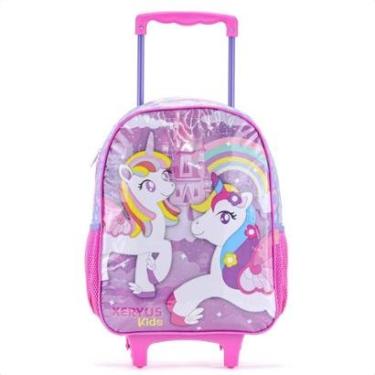 Imagem de Mochila Com Rodas Escolar Xeryus Unicórnio 13660 Rosa - Infantil-Unissex
