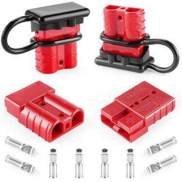 Imagem de JUSTTOP Conector 4 peças, 50 Amp 12 V a 36 V, conector de conexão/desconexão rápida, kit de plugue para cabos de calibre 6 a 12, conjunto para carro, bicicleta, quadriciclo, guinchos, levanta motores