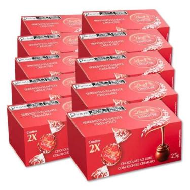 Imagem de Trufa Lindt Lindor Duo Milk Ao Leite Kit 10 Caixas De 25G