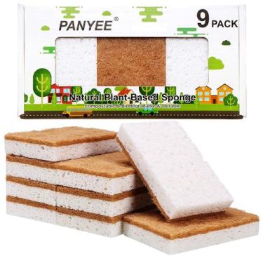Imagem de Esponjas de cozinha PANYEE Natural Sisal Scrubber, pacote com 9
