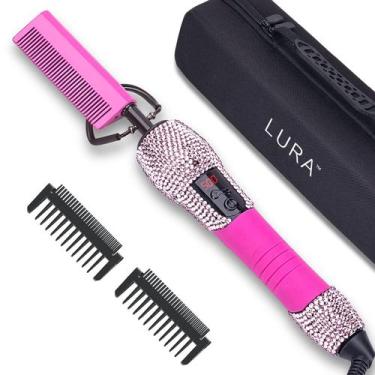 Imagem de Hot Comb Electric LURA Pink para perucas que alisam o cabelo