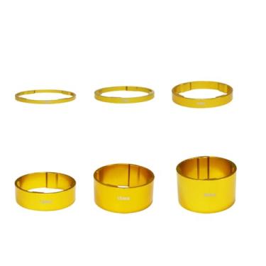 Imagem de Pirhosigma Espaçador de arruela de haste de fone de ouvido dourado para 2/3/5/10/15/20 mm 1-1/8" (28,8 mm) tubos de direção para MTB Road Bike liga de alumínio