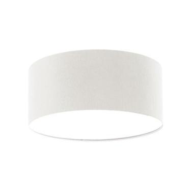 Imagem de Luminária Plafon Redondo Cúpula em Tecido 30x15 - Tom Luz, Branco5926