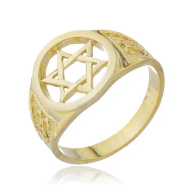 Imagem de Anel Estrela De Davi Ouro Amarelo 18 Kl Mod 03 - Juniorjoiaspiracicaba