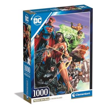 Imagem de Clementoni - DC Comics Justice League League-1000 Pieces, Vertical, Fun for Adults, Superhero Puzzle, Made in Italy, Multicoloured, 39852