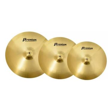 Imagem de Kit De Pratos Premium 14 16 20 Hihat Crash Ride - Sonotec