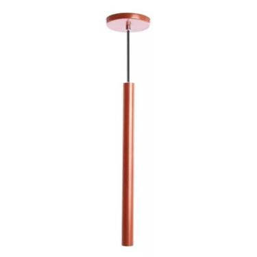 Imagem de Luminária Pendente Tubo Lavabo Quarto Cama Balcão Luxo Cobre - IluminA