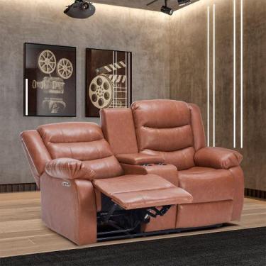 Imagem de Poltrona Reclinável Elétrica Sala de Cinema Hollywood 2 Lugares com Ma