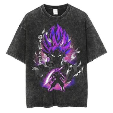Imagem de Camiseta Vintage Masculina Dragon Ball Z Vegeta Manga Curta Ajuste Sol