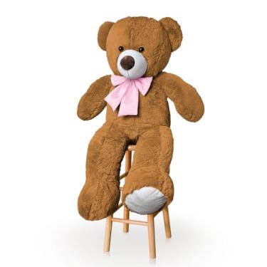 Imagem de Genérico Urso De Pelúcia Gigante 1M Com Laço Para Decoração Presente Amor (Mel Com Rosa)