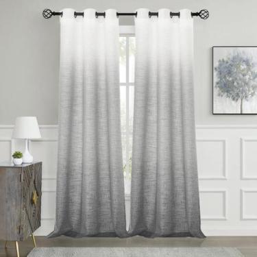 Imagem de Painel de cortina de janela Central Park Ombre Linen Rayon Blend