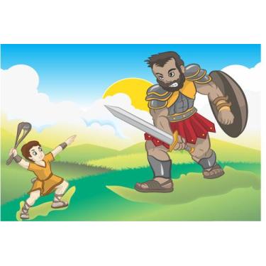 Imagem de Painel de Tecido Sublimado Davi e Golias Batalha - Fabrika de festa, 4