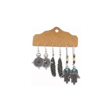Imagem de Pacote de brincos: 12 pares de brincos vintage bohemian para mulheres 
