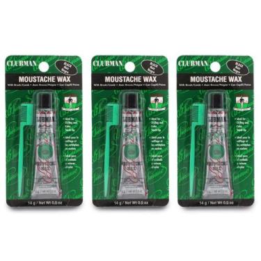 Imagem de Moustache Wax Clubman Black, 15 ml x 3 pacotes, totalmente natural