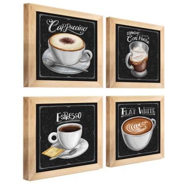 Imagem de Quadro Decorativo Café Expresso Padaria Cozinha 20x20cm 4 un - SHD  So