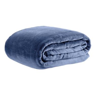 Imagem de Cobertor Lumini Queen, Extra Macio Toque de Pel�cia, Microfibra 100% Poli�ster, 300?g/m�, 2,20?�?2,40?m, Leve e Aconchegante, Design Liso, F�cil de Lavar � Altihaus (Azul)